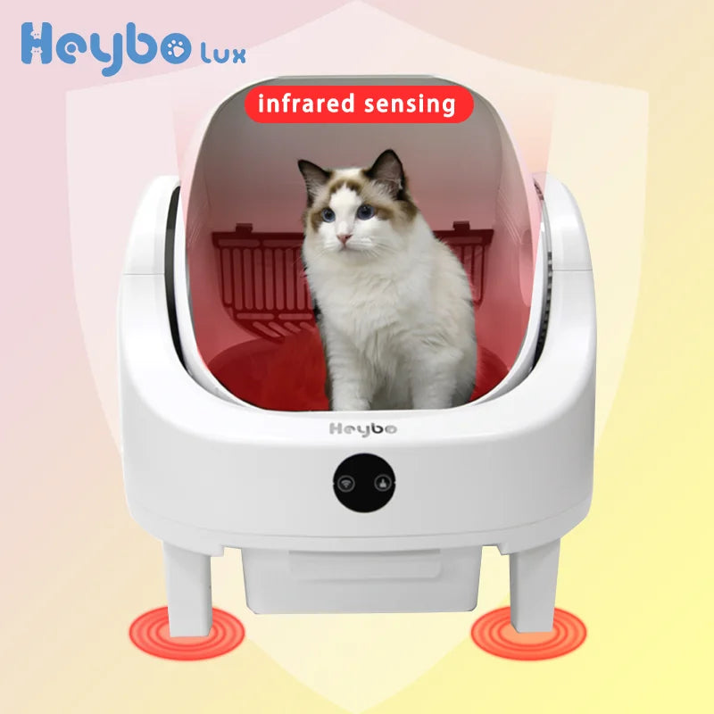 HeyboLux Smart Self Cleaning Cat Litter Box With App Control