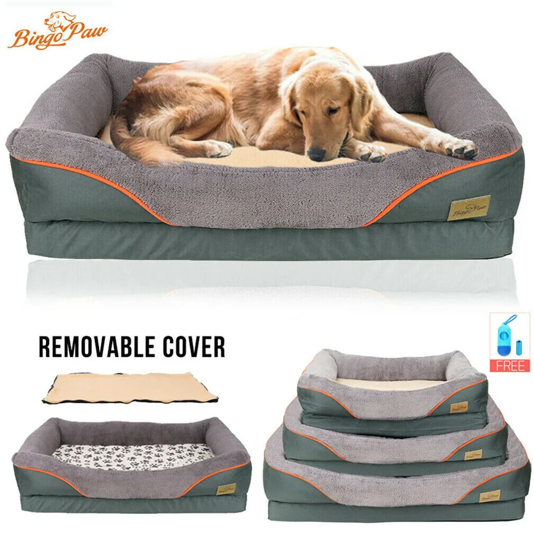 BINGOPAWCN Heavy Duty Orthopedic Pet Bed Waterproof Foam Cushion