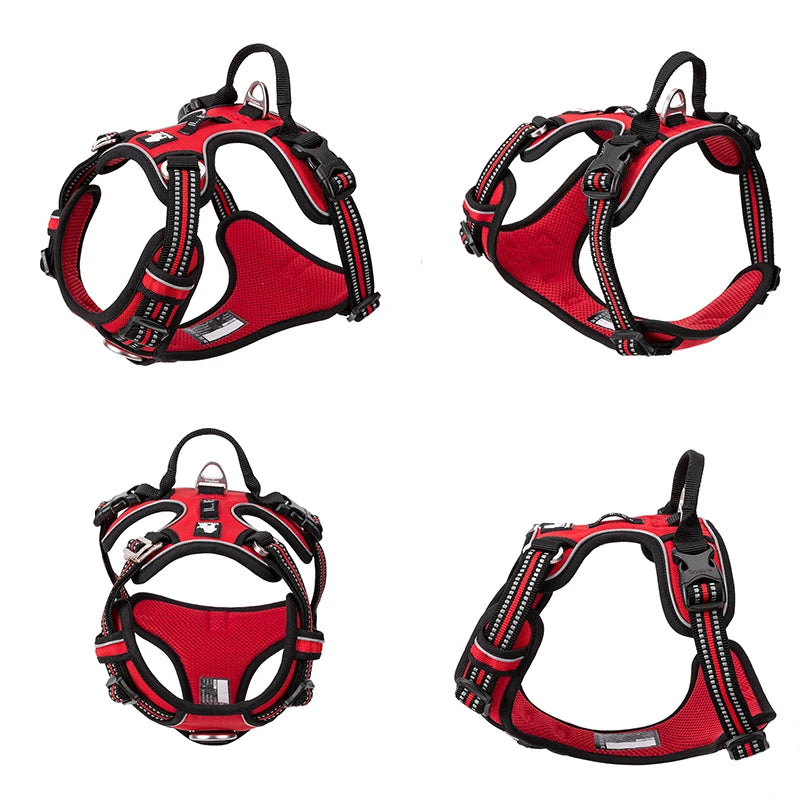 TRUELOVECN Reflective Nylon No Pull Dog Harness Adjustable For Walking