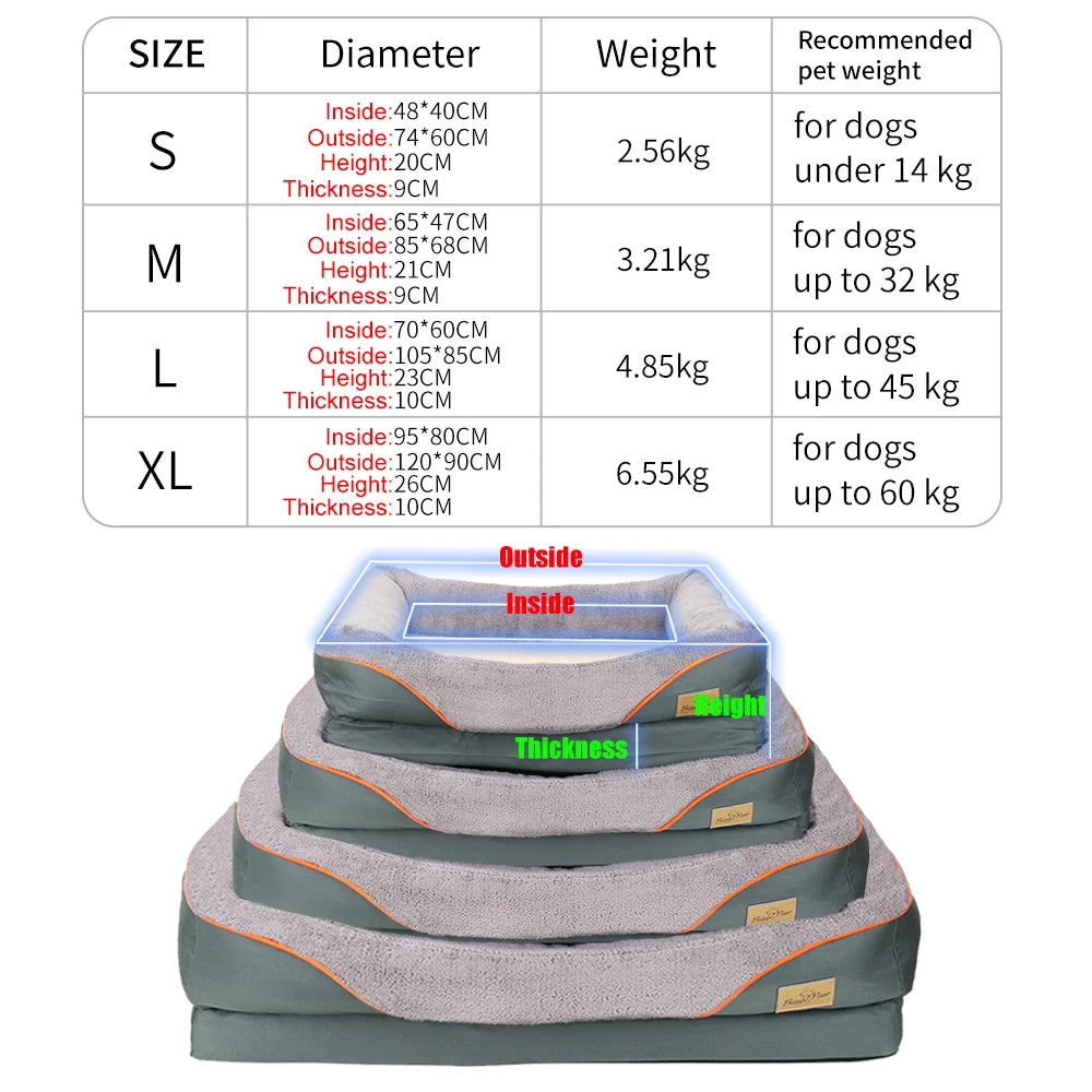 BINGOPAWCN Heavy Duty Orthopedic Pet Bed Waterproof Foam Cushion