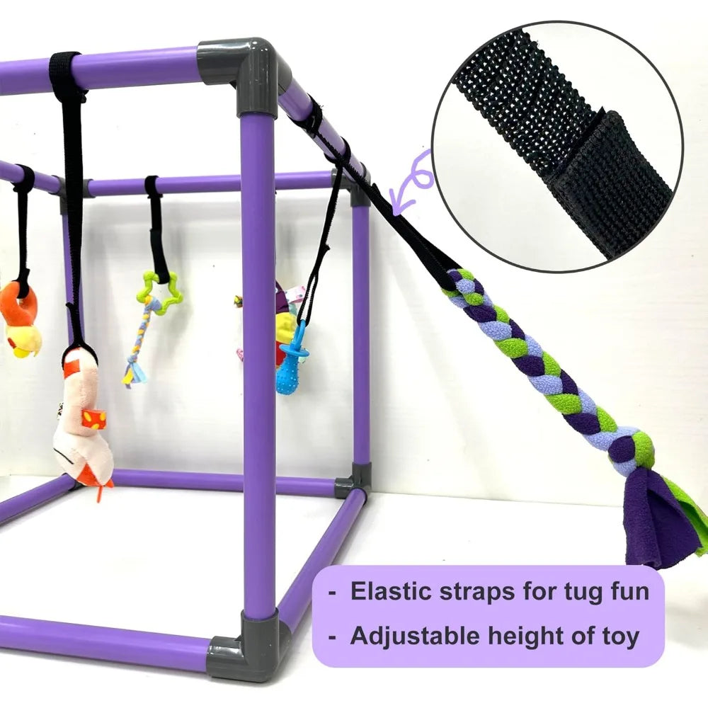 Puppy Play Gym For Dogs With 8 Interactive Enrichment Toys