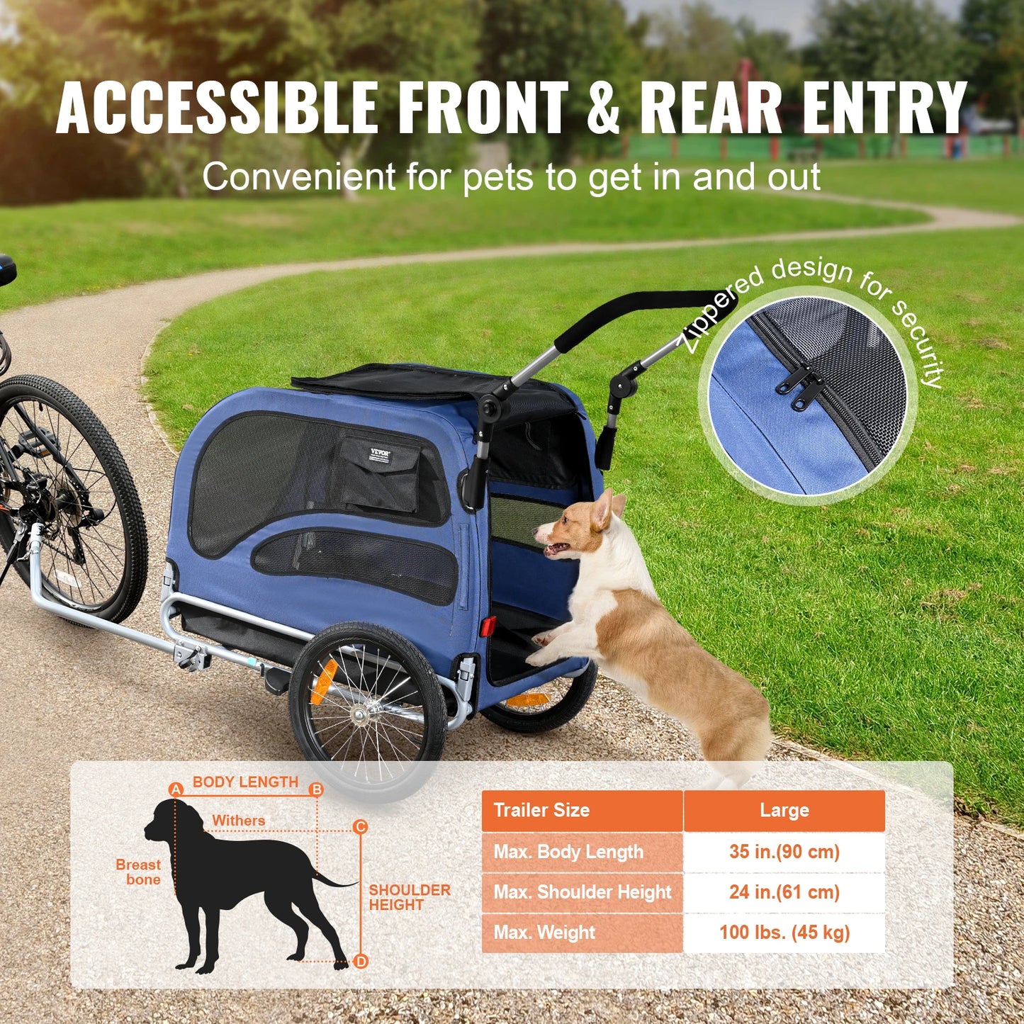 SucceBuy Dog Bike Trailer 2in1 Pet Stroller Carrier