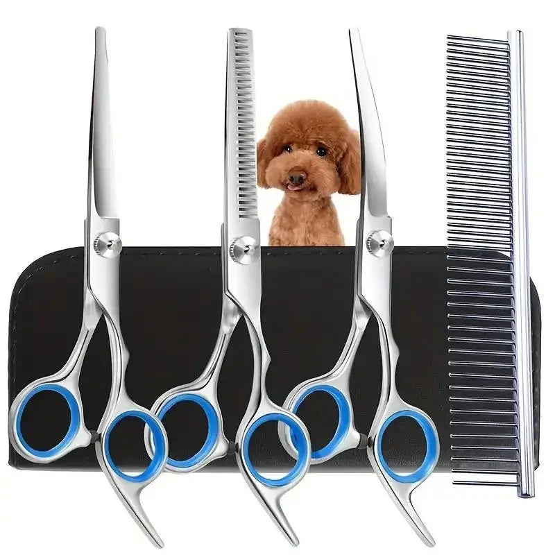 Ambidextrous Pet Safe Stainless Steel Dog Grooming Scissors Round Head