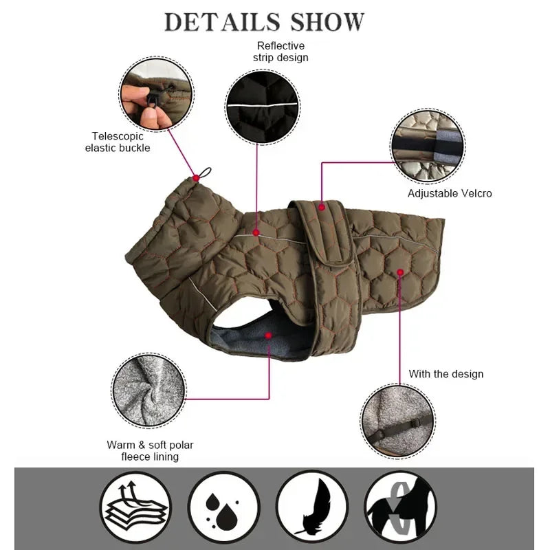 Miss Pet Winter Reflective Snow Suit for Large Breed Dogs