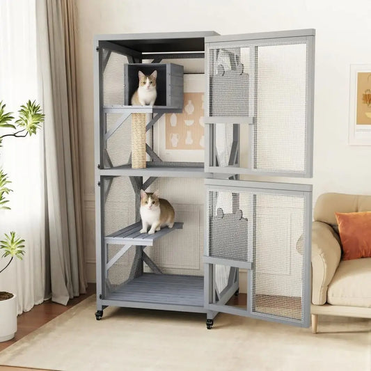 Outdoor Cat Enclosure On Wheels With Window Access