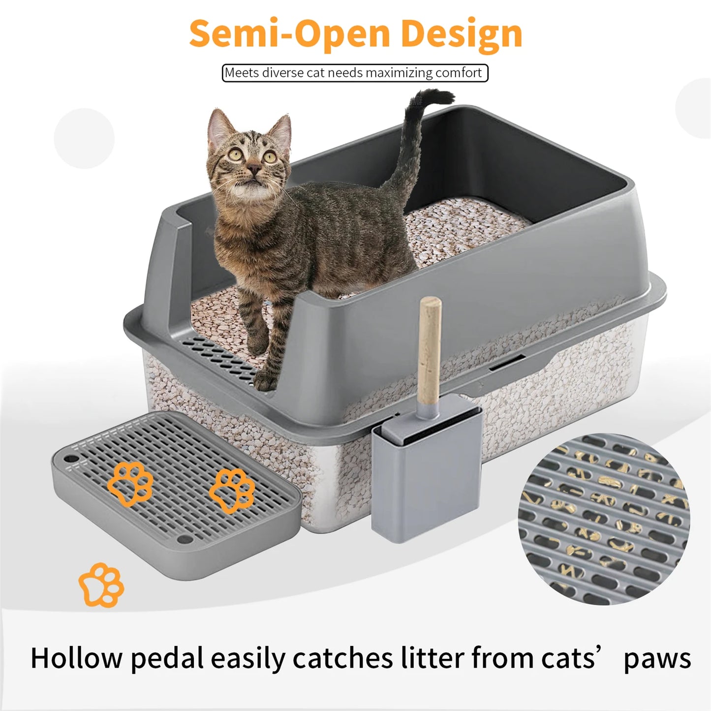Feature Enclosed Stainless Steel Cat Litter Box With Lid