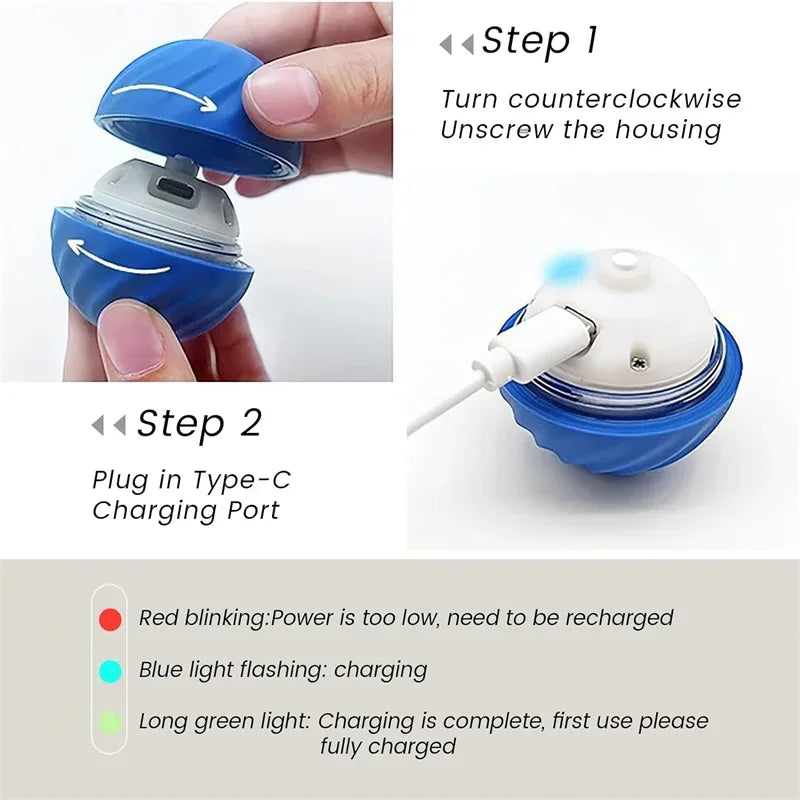 Electronic Interactive Dog Toy Ball USB Moving Ball For Kittens And Puppies