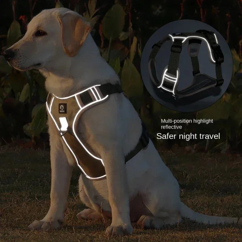 NONECN Reflective Dog Harness Vest Tactical 1680D Waterproof Oxford