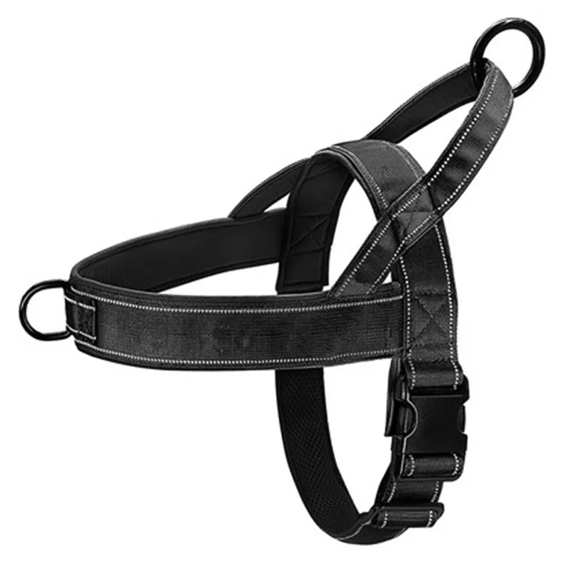 Tactical Anti Pull Dog Harness Nylon Adjustable With Handle