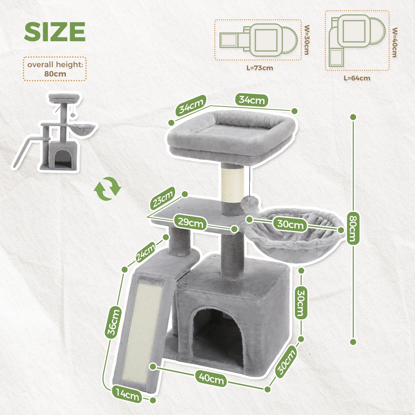 PAWZ Road Cat Tree Tower For Indoor Cats Two Styles