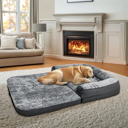 BINGOPAWCN Orthopedic Plush Dog Bed With Removable Cover