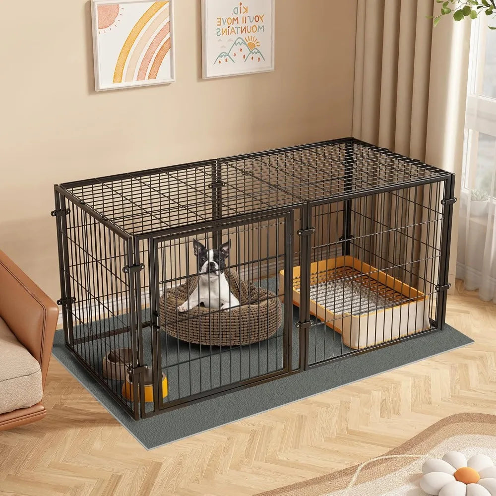 CHENGWEI Heavy Duty Dog Crate Indoor Outdoor Metal Kennel