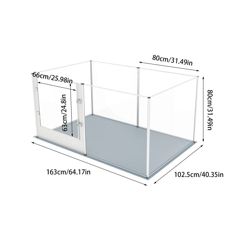 BORWARTH Acrylic Dog Playpen 3 In 1 Pet Enclosure Pad