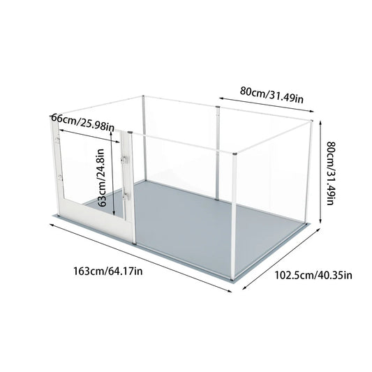BORWARTH Acrylic Dog Playpen 3 In 1 Pet Enclosure Pad