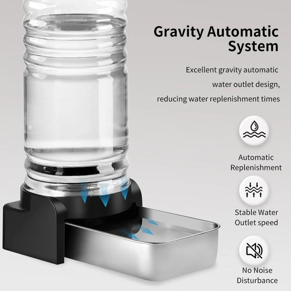 Automatic Gravity Cat Water Dispenser Stainless Steel Large Capacity 5.7 Liters