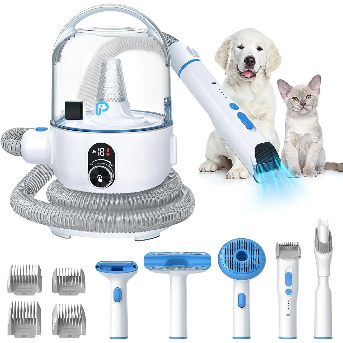 DishyKooker Pet Grooming Kit With 2L Vacuum And Tools