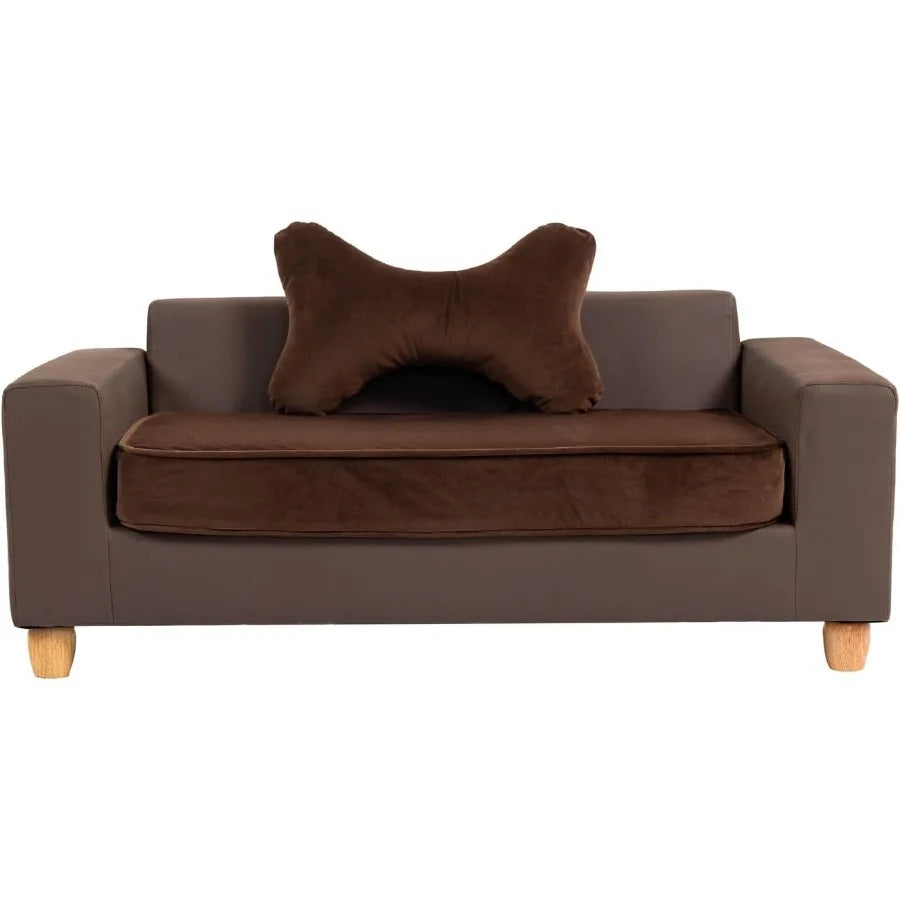 Sichuan Faux Leather Pet Bed Sofa for Cats and Dogs