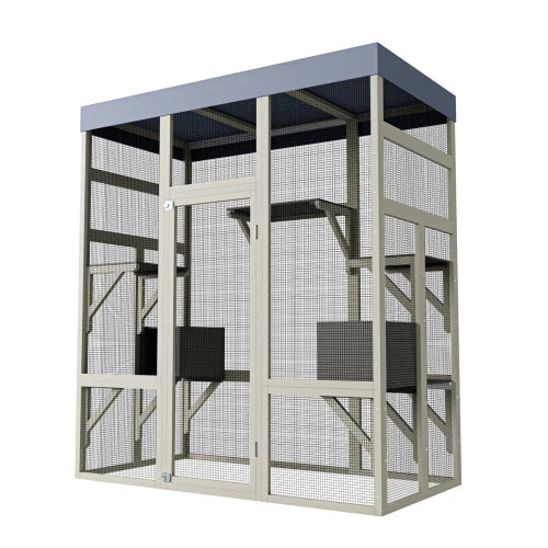 Closure Wooden Catio Outdoor Cat Enclosure With Waterproof Roof