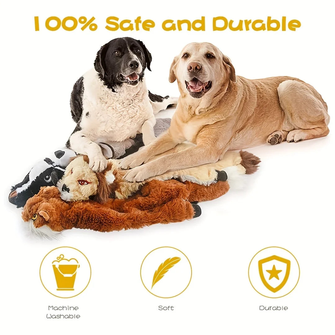 Squeaky Plush Dog Toy Durable Chew For All Breeds Safe
