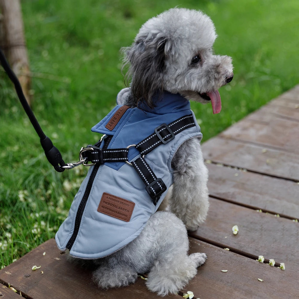 Winter Dog Jacket With Harness Waterproof Coat For Labrador