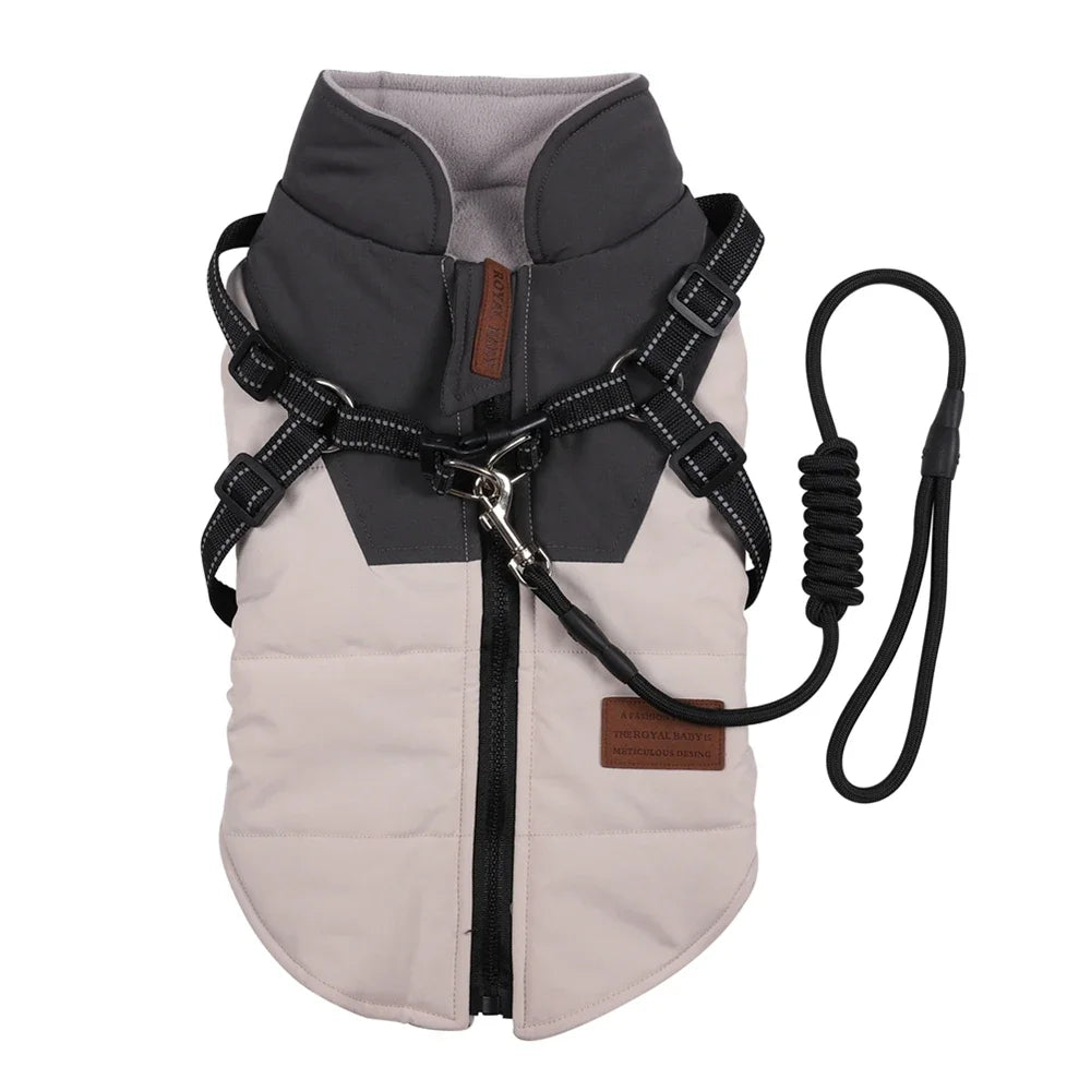 Winter Dog Jacket With Harness Waterproof Coat For Labrador