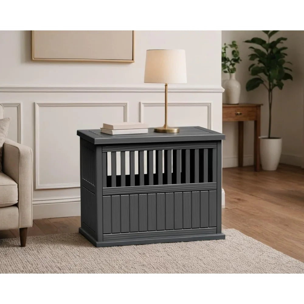 CHENGWEI Lockable Dog Crate End Table for Indoor Use
