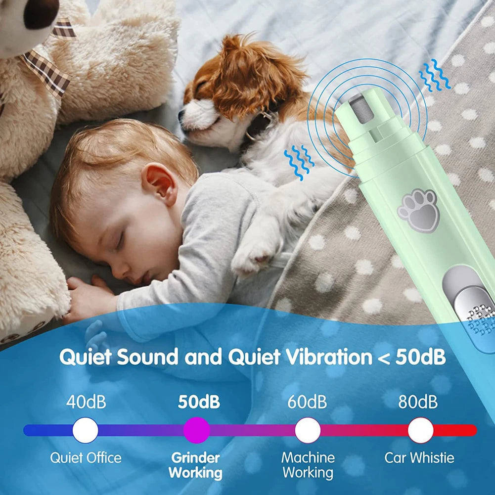 Shunmaii Electric Dog Nail Grinder USB Rechargeable LED 2 Speed