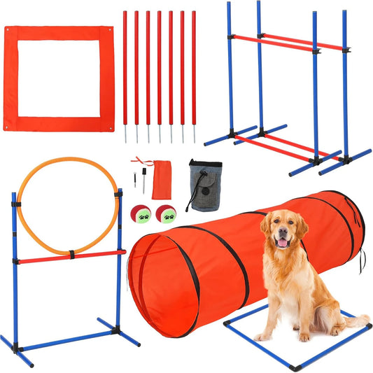 HiMISS 87 Piece Dog Agility Training Equipment Kit Obstacle Course
