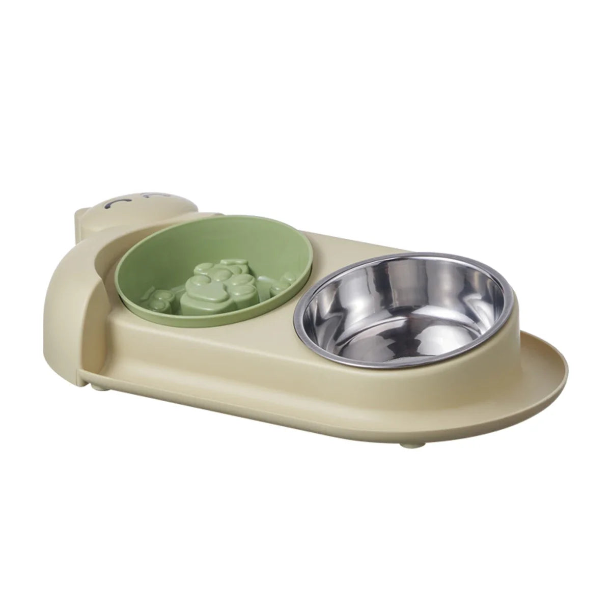 Multi Purpose Pet Double Bowl Feeder With Stainless Steel Bowls