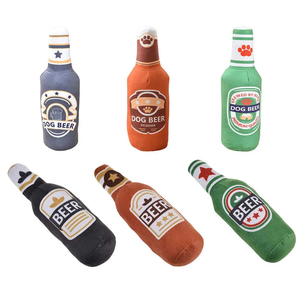 Hosporth Beer Bottle Plush Squeaky Dog Toy
