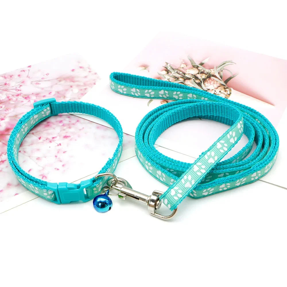 Printed Dog Cat Leash Adjustable Outdoor Walking Rope