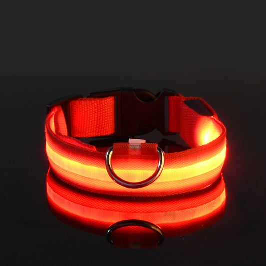 NONECN Nylon LED Night Safety Glow Leash For Dogs Luminous
