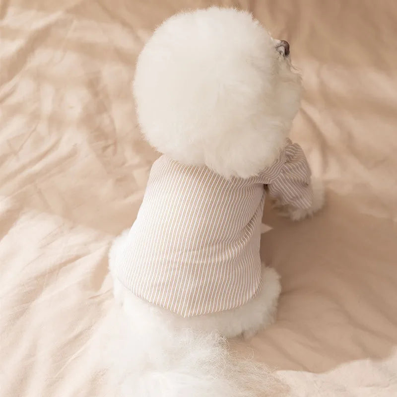Plaid Bichon Frise Dog Dress Autumn Winter Teddy Style