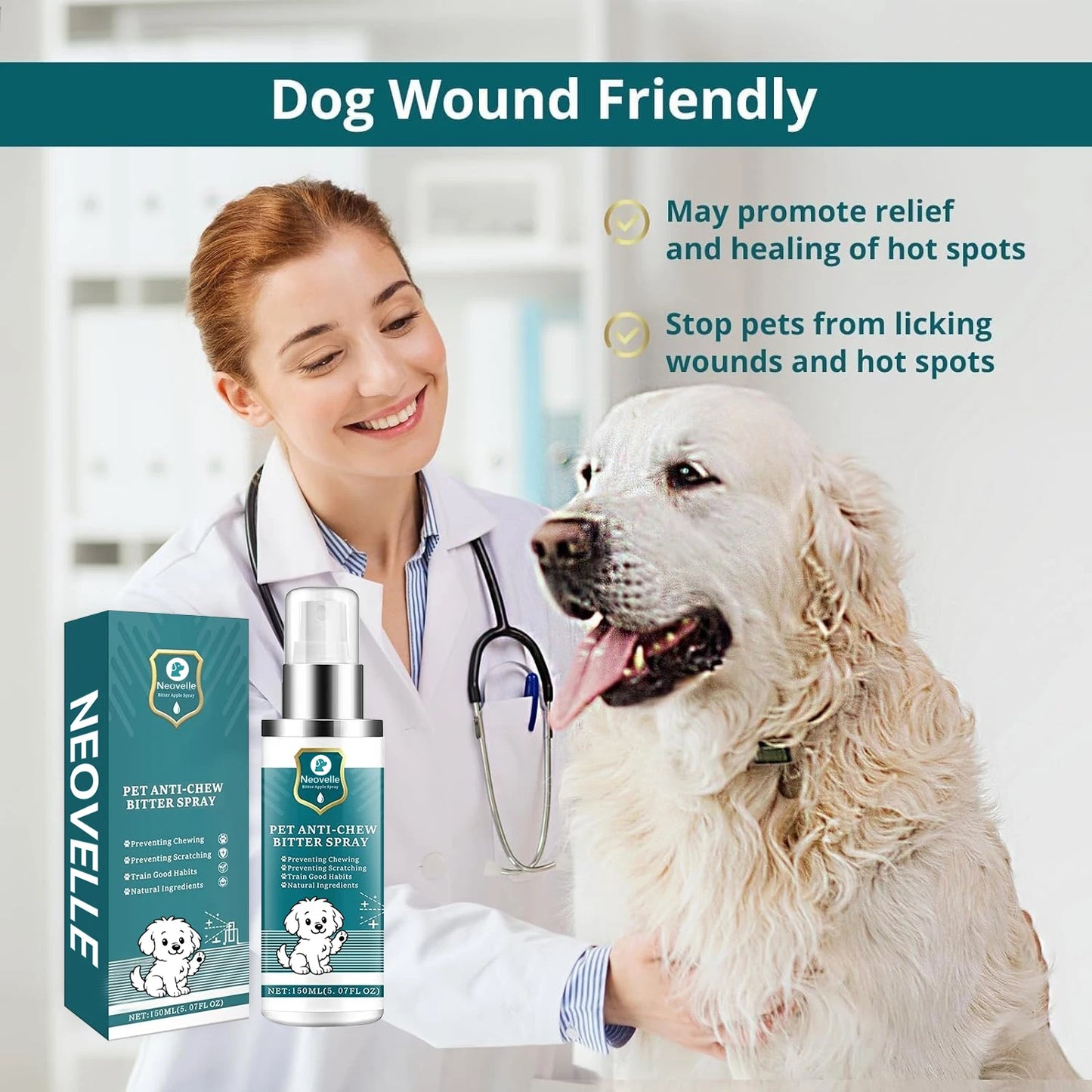 No Chew Spray for Dogs Bitter Deterrent No Alcohol Natural