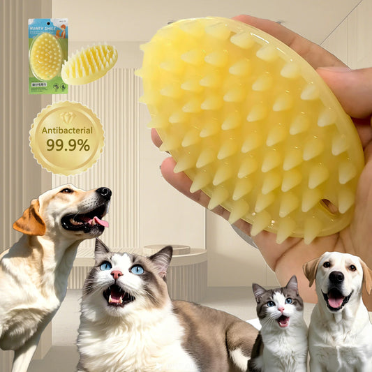 YTYIN Dog Cat Massage Brush With Silicone Bristles For Pets
