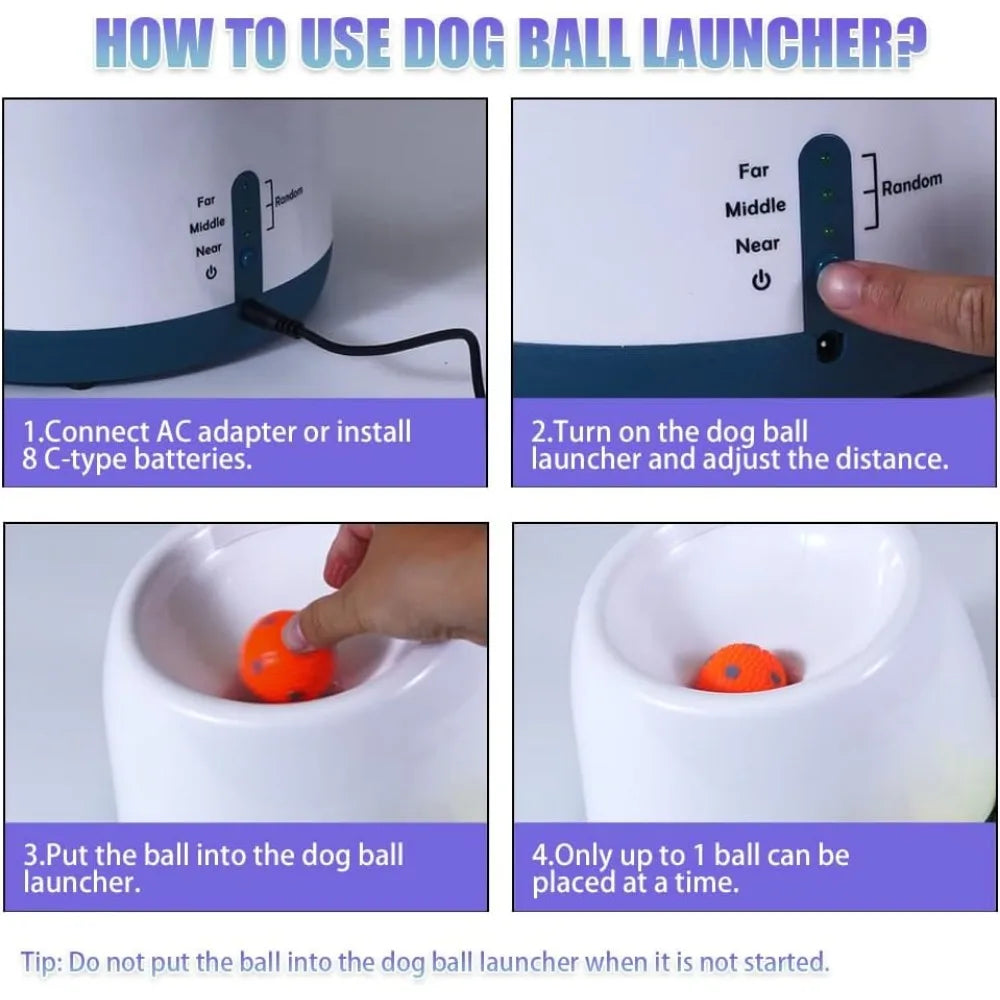 Automatic Dog Ball Launcher With 4 Adjustable Distances