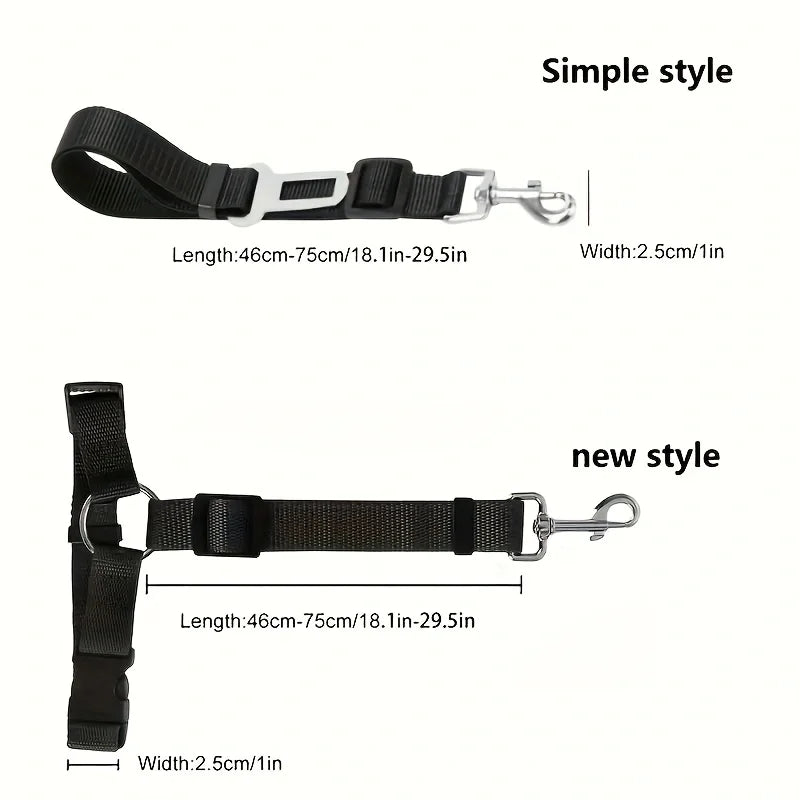 Two-In-One Nylon Pet Car Seat Belt Lead And Harness