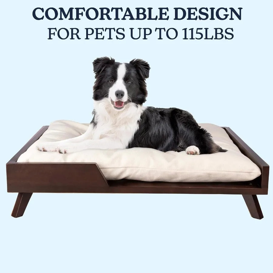 Sichuan Elevated Dog Bed With Wood Frame And Cushion