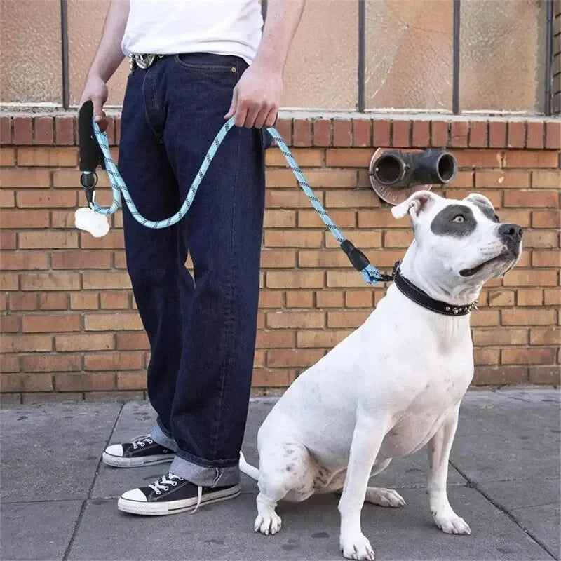 Reflective Dog Leash With Padded Handle Heavy Duty Traction Rope