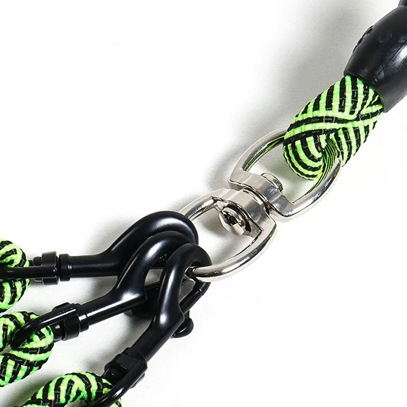 Nylon Triple Dog Leash With Foam Handle Quick Release