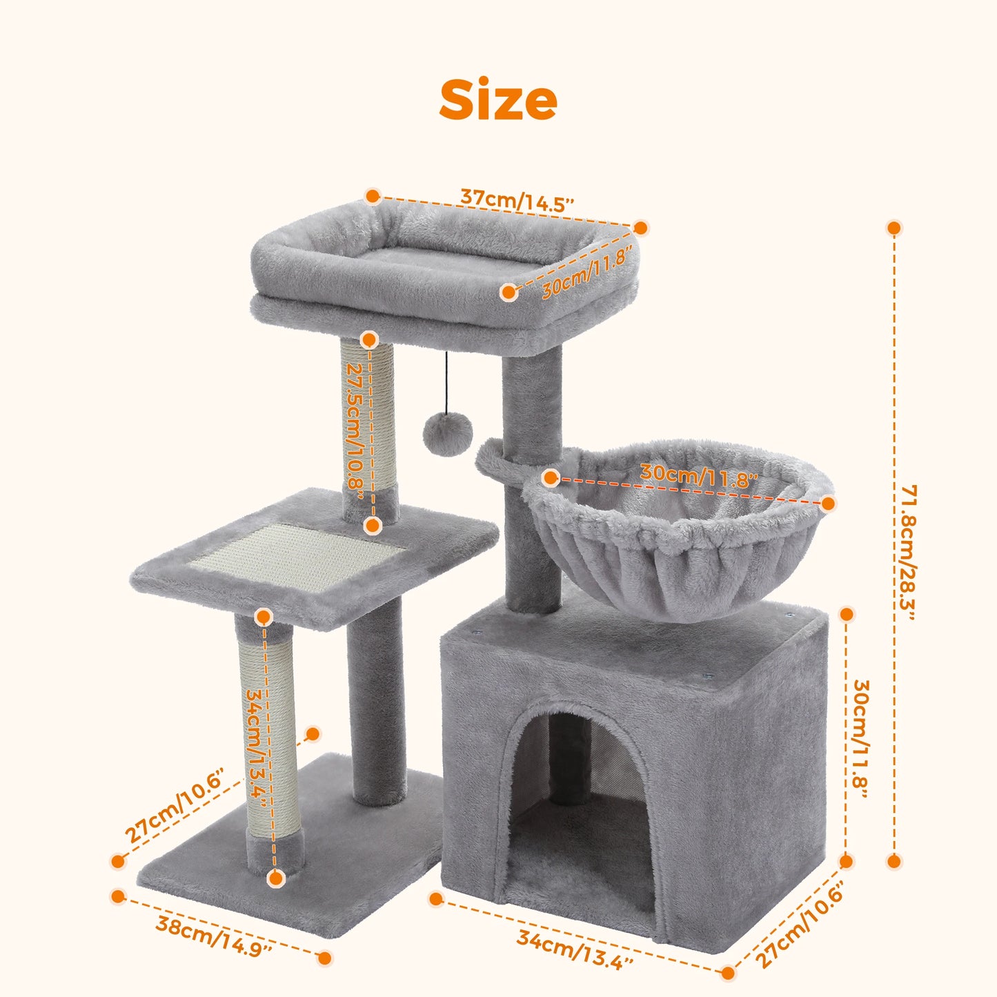 PAWZ Road Cat Tree Tower For Indoor Cats Two Styles