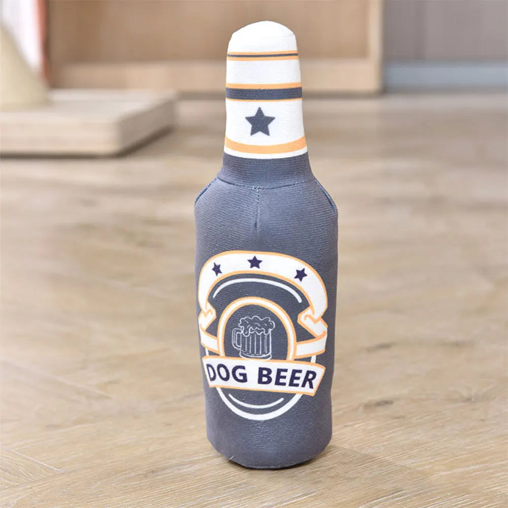 Hosporth Beer Bottle Plush Squeaky Dog Toy