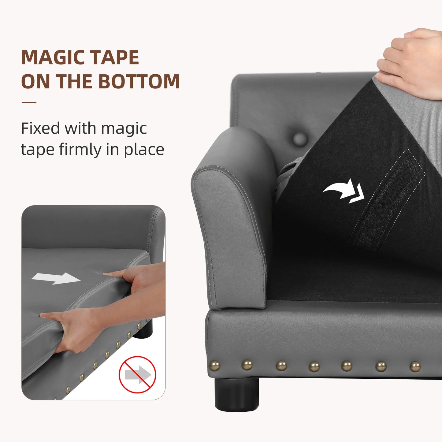 BINGOPAWCN Elevated Dog Bed Sofa Microfiber Leather Cover