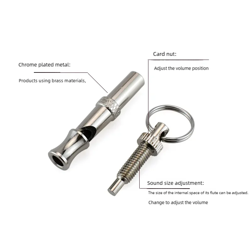 Dog Training Ultrasonic Whistle Stainless Steel Adjustable Pet Training Device