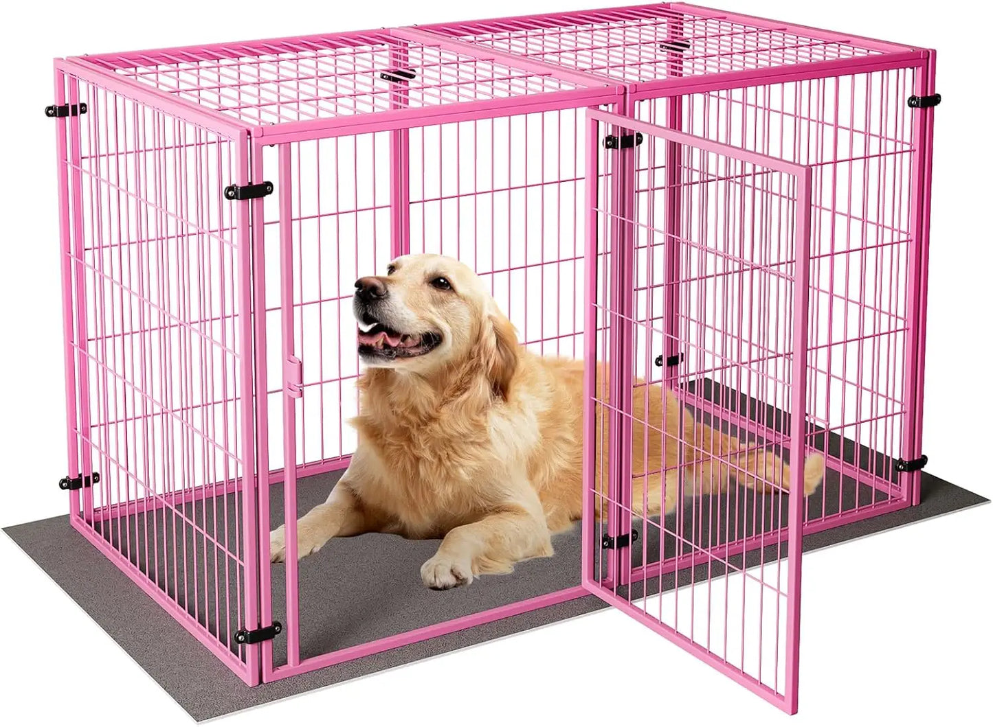 CHENGWEI Heavy Duty Dog Crate Indoor Outdoor Metal Kennel