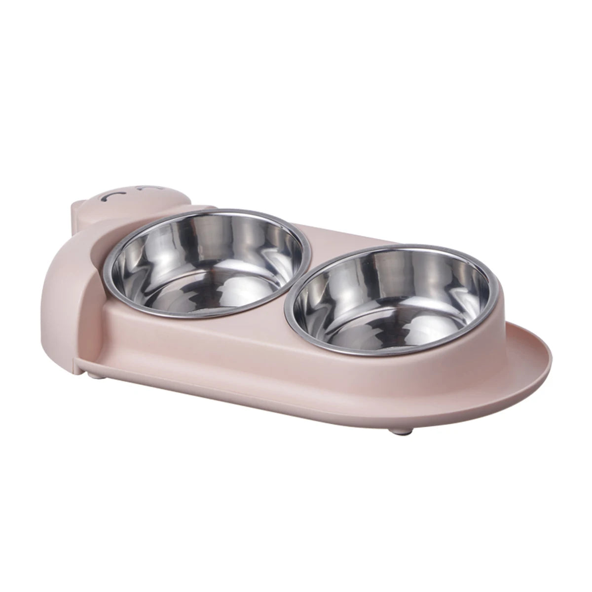 Multi Purpose Pet Double Bowl Feeder With Stainless Steel Bowls