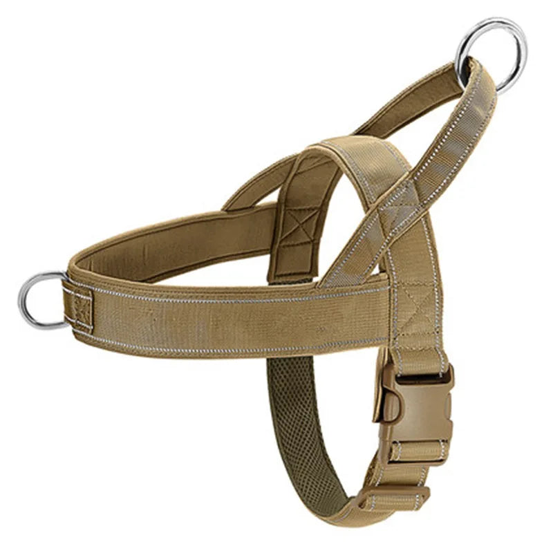 Tactical Anti Pull Dog Harness Nylon Adjustable With Handle
