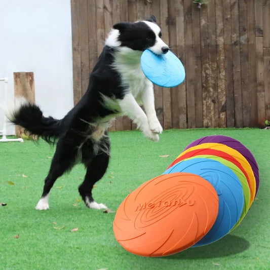 Silicone Dog Frisbee Flying Disc Interactive Toy For Pets