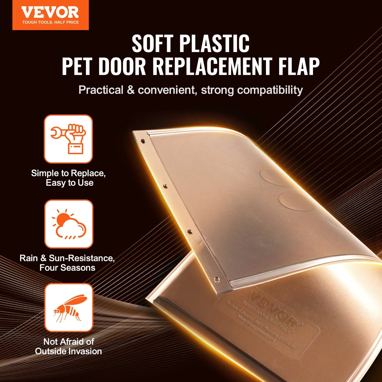 NONEDog Door Pet Door Replacement Flap With Magnetic Strip Weatherproof