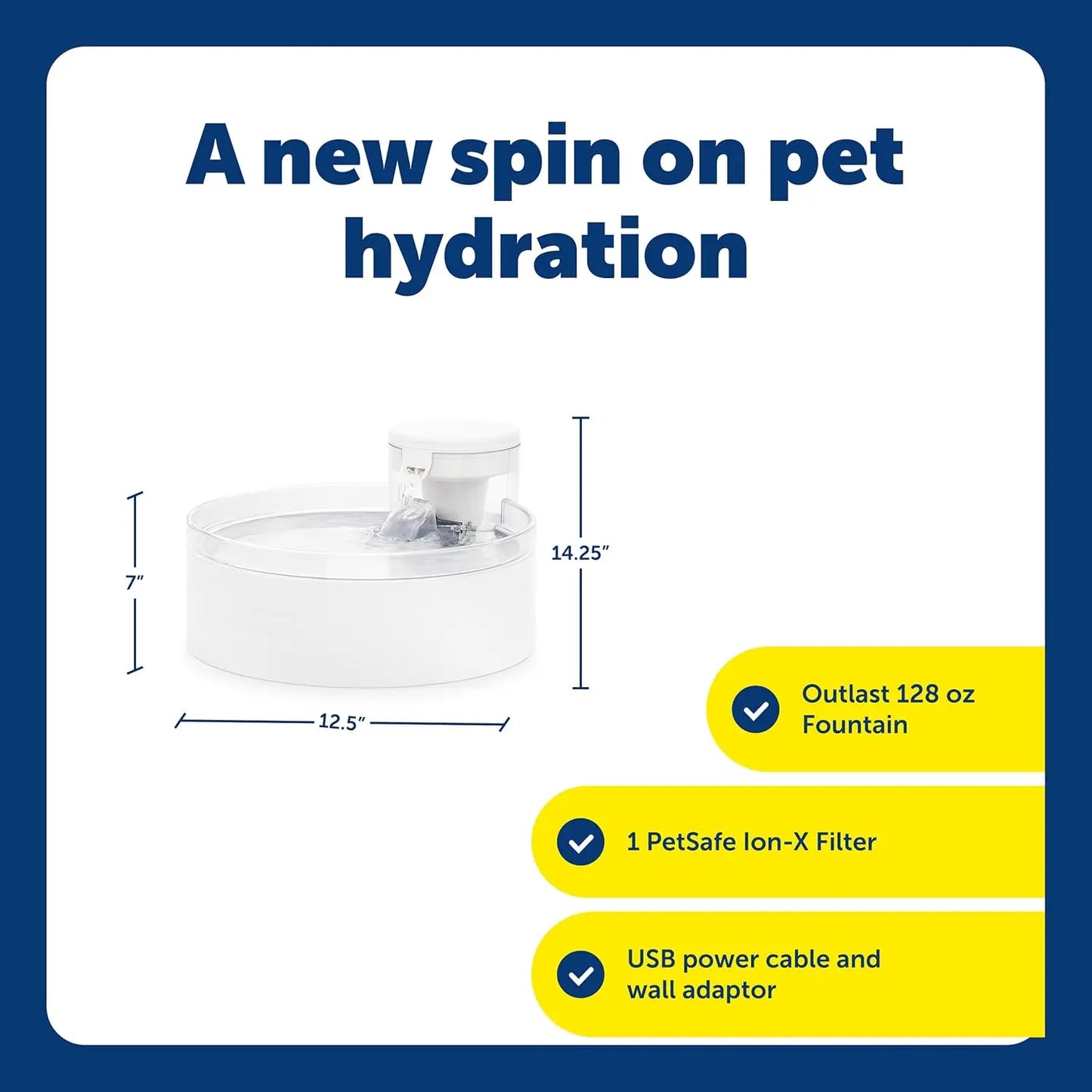 Cat Fountain Pump Free HydroSpin Tech Dishwasher Safe